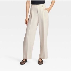 Cream Wide Leg Pants
